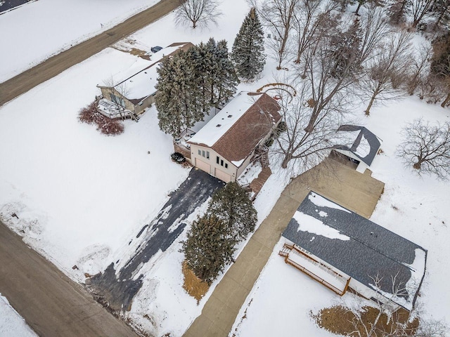 view of snowy aerial view