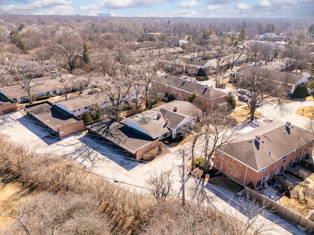 birds eye view of property with a residential view