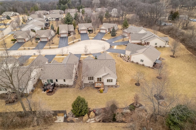 bird's eye view with a residential view