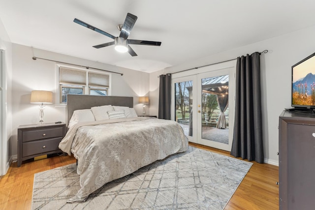 26980 N Pierre Dr, Mundelein, IL 60060 - bedroom featuring access to outside, wood finished floors, and ceiling fan