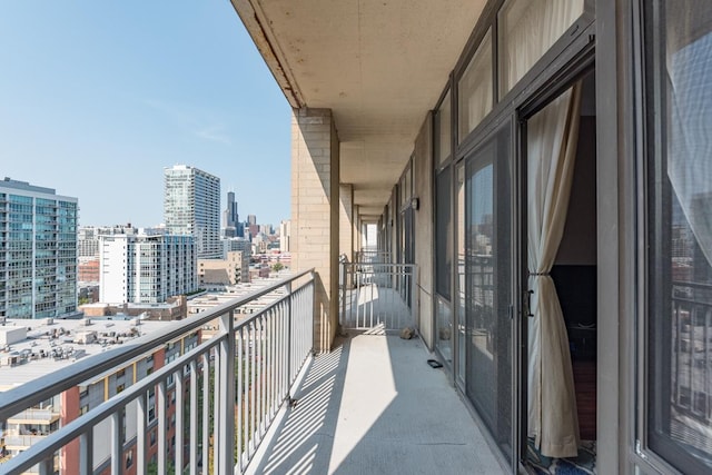 balcony featuring a view of city