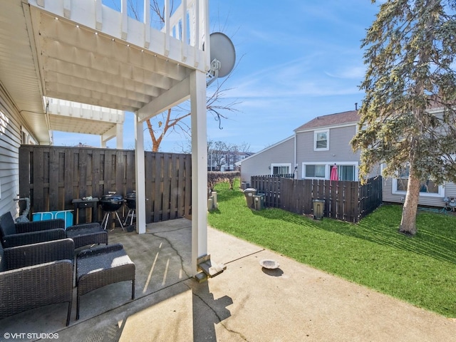 view of patio / terrace featuring fence private yard