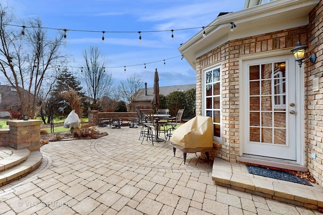 view of patio with outdoor dining area