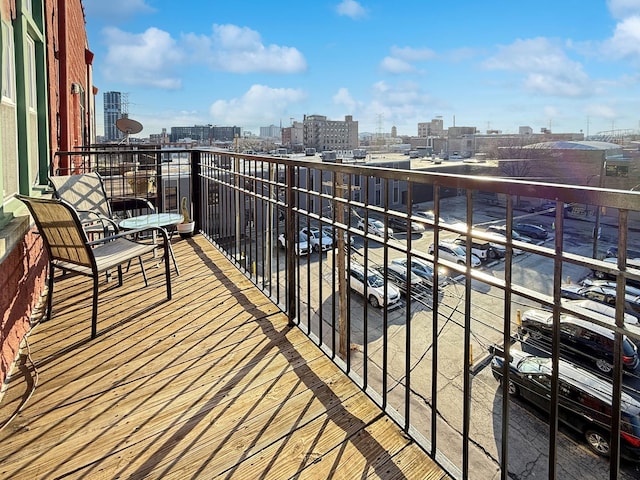 balcony with a city view