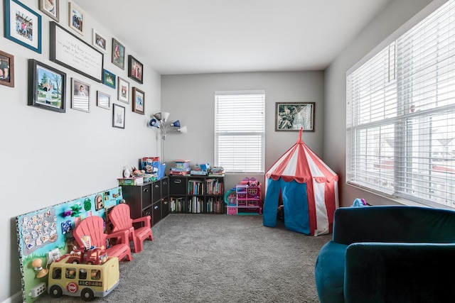 playroom featuring carpet floors