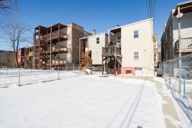 exterior space with stairway and fence