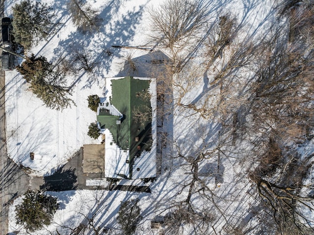 view of snowy aerial view