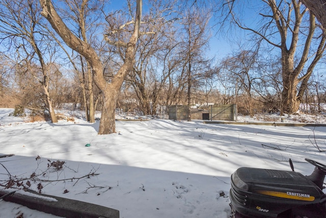 view of snowy yard