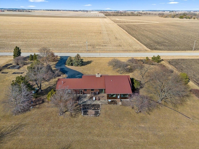 aerial view featuring a rural view