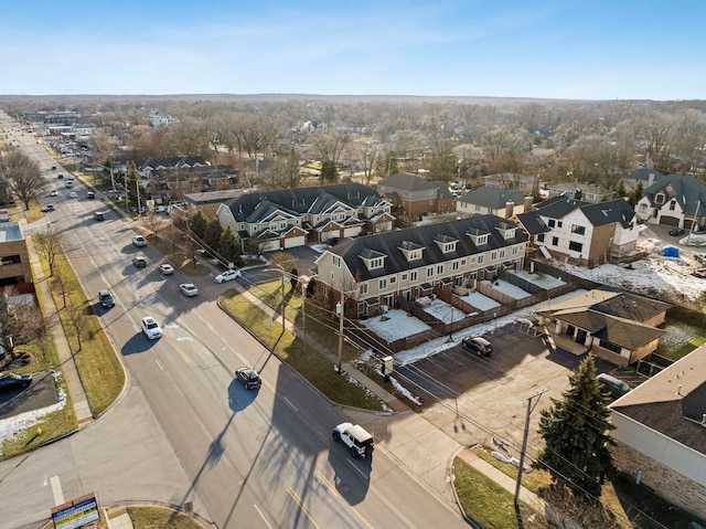 aerial view with a residential view