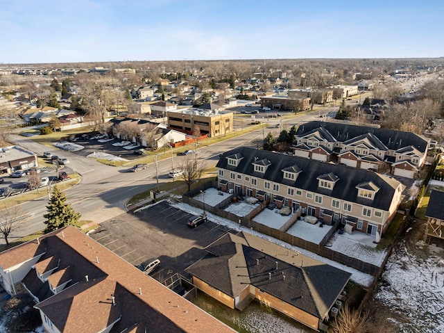 aerial view with a residential view