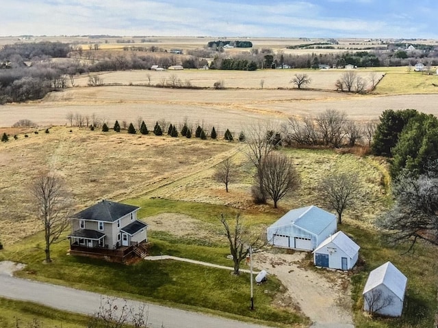 drone / aerial view featuring a rural view