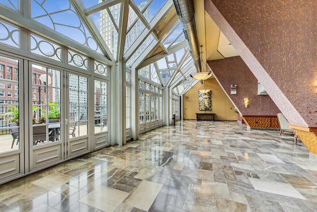 community lobby with a sunroom