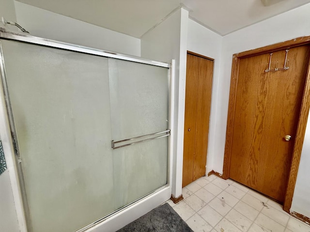 full bathroom with a shower stall