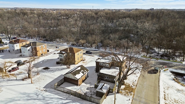 view of snowy aerial view