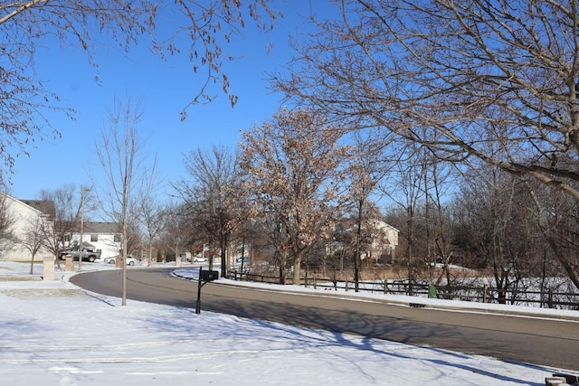 view of road with sidewalks