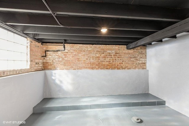 interior space with brick wall