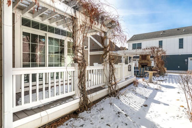 exterior space featuring a pergola