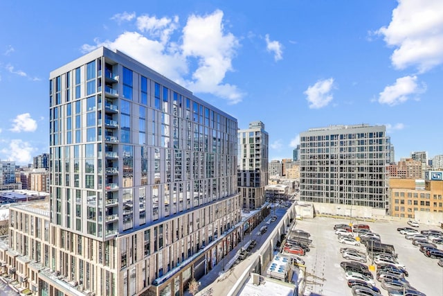 view of building exterior with a view of city