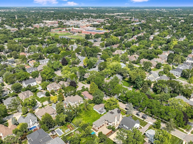 drone / aerial view with a residential view