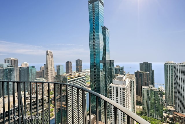 225 N Columbus Dr Unit 5610, Chicago, IL 60601 - balcony featuring a skyline view and a water view