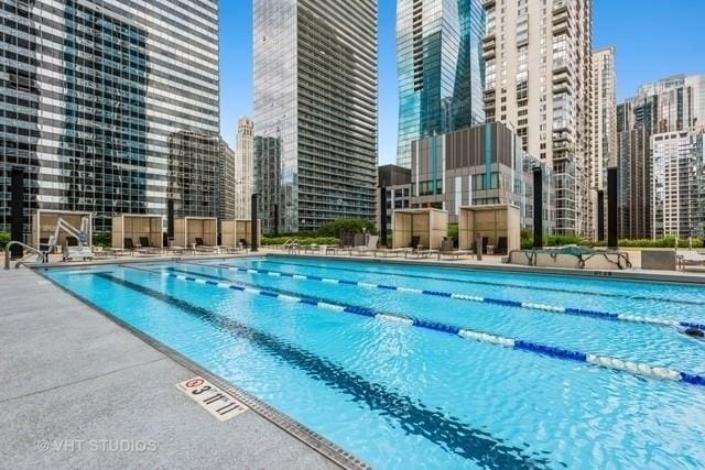 225 N Columbus Dr Unit 5610, Chicago, IL 60601 - community pool with a skyline view