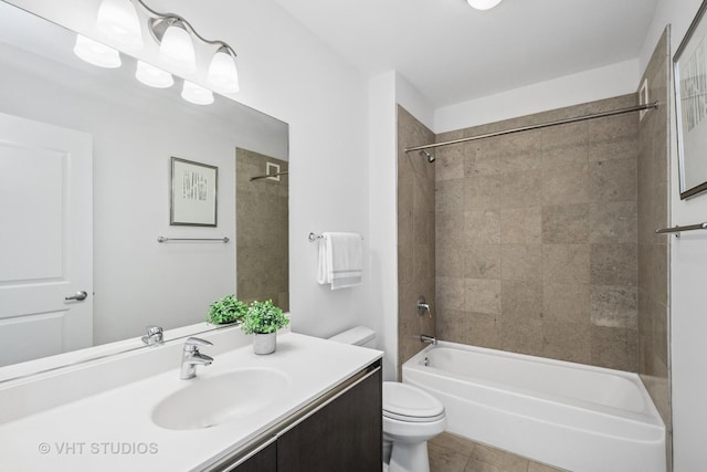 225 N Columbus Dr Unit 5610, Chicago, IL 60601 - full bath featuring vanity, toilet, shower / washtub combination, and tile patterned floors