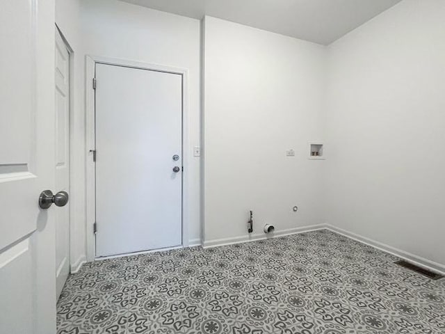 1571 Glenbrooke Ln, New Lenox, IL 60451 - laundry area featuring washer hookup, visible vents, gas dryer hookup, laundry area, and baseboards