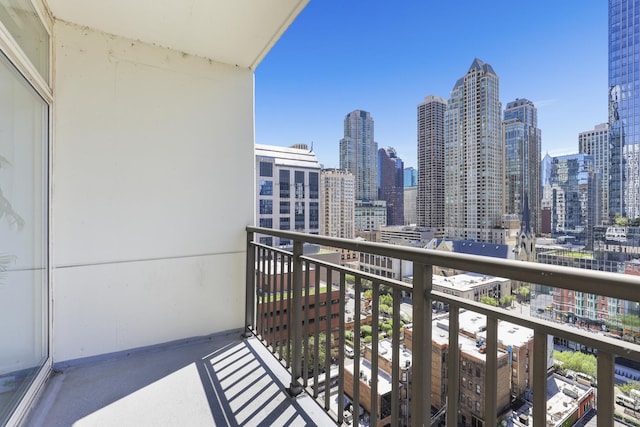 balcony featuring a view of city