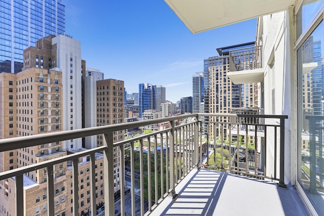 balcony featuring a city view