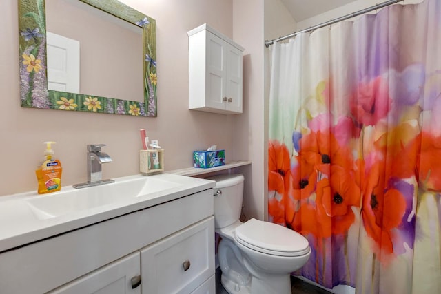 bathroom with toilet and vanity