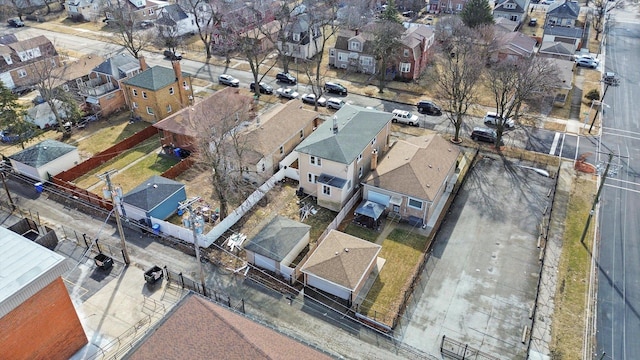 drone / aerial view with a residential view