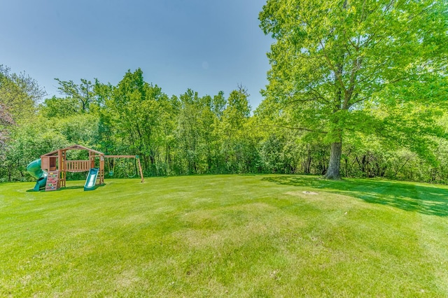 view of yard featuring a playground