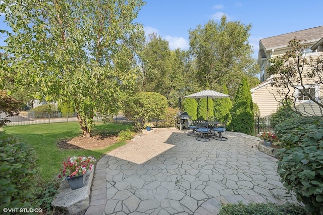 view of patio / terrace with fence