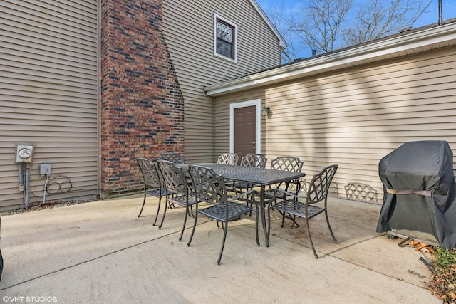 view of patio / terrace with outdoor dining area and grilling area