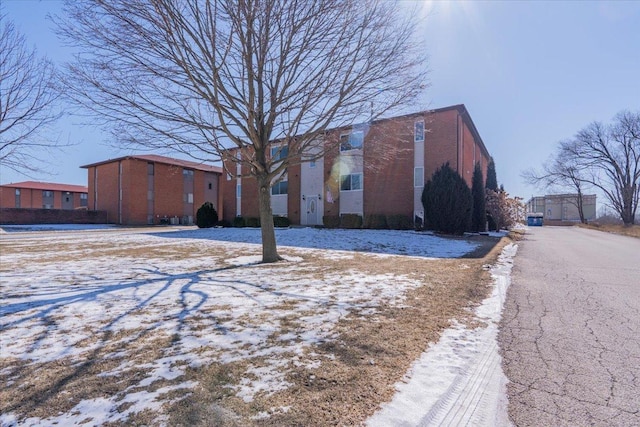 view of snow covered exterior