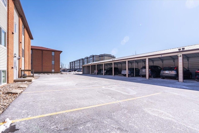 view of covered parking lot