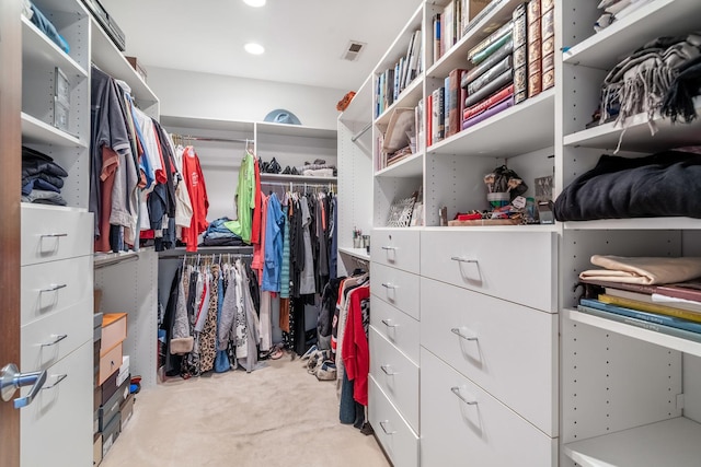 spacious closet featuring visible vents