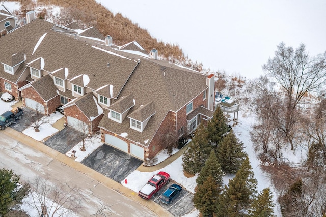 view of snowy aerial view