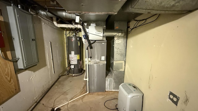 utilities featuring gas water heater and electric panel