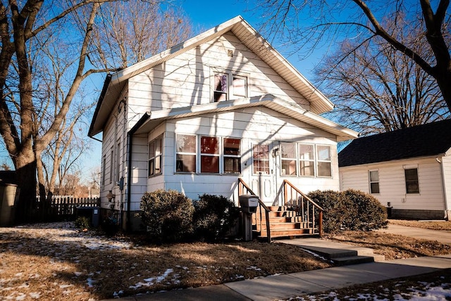 view of front of property featuring entry steps