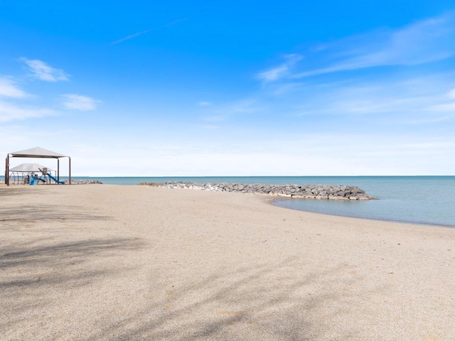 view of water feature featuring a view of the beach