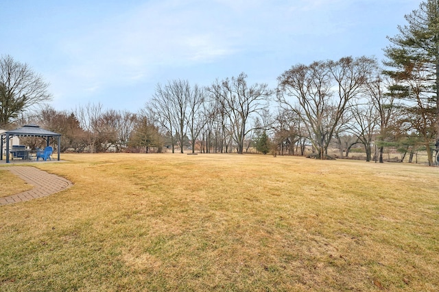 view of yard with a gazebo