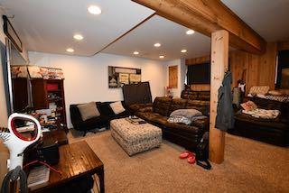 home theater room featuring carpet floors and recessed lighting