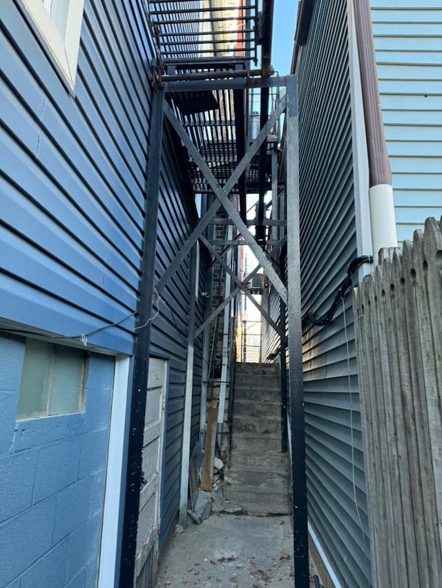 view of home's exterior with stairway