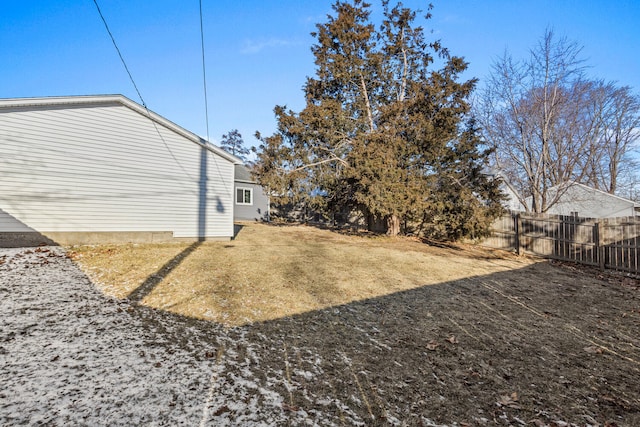 view of yard with fence