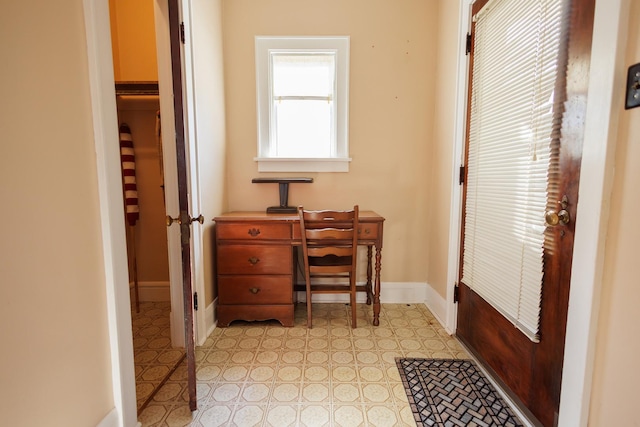 office area with baseboards