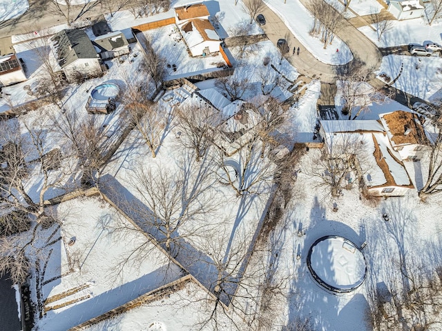 view of snowy aerial view