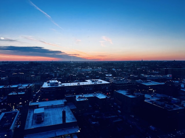 bird's eye view with a view of city