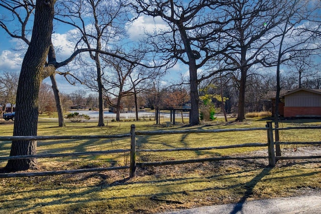 view of yard with fence